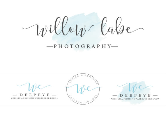 570x403 Feminine Watercolor Logo Design Beautiful Design - Watercolor Logo