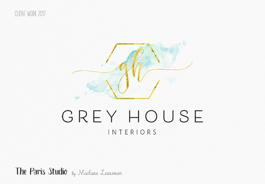 900x626 Modern Geometric Watercolor Logo Design By The Paris Studio - Watercolor Logo Design