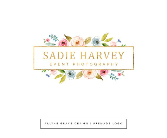 570x472 Premade Logo Watercolor Logo Logo Design Photography Etsy - Watercolor Logo Design