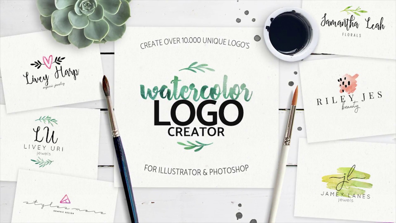 1280x720 Watercolor Logo Creator - Watercolor Logo Design