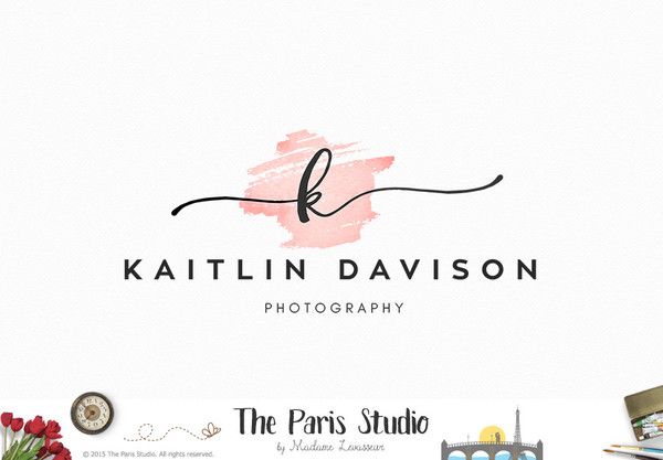 600x417 Custom Logo Maker Hand Writing Monogram Watercolor Logo Design - Watercolor Logo Maker