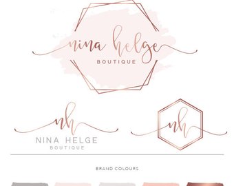 340x270 Rose Gold Logo Etsy - Watercolor Logo Maker