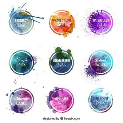 400x400 Watercolor Freebies For Graphic Designers Ai, Jpg, Png - Watercolor Logo Maker
