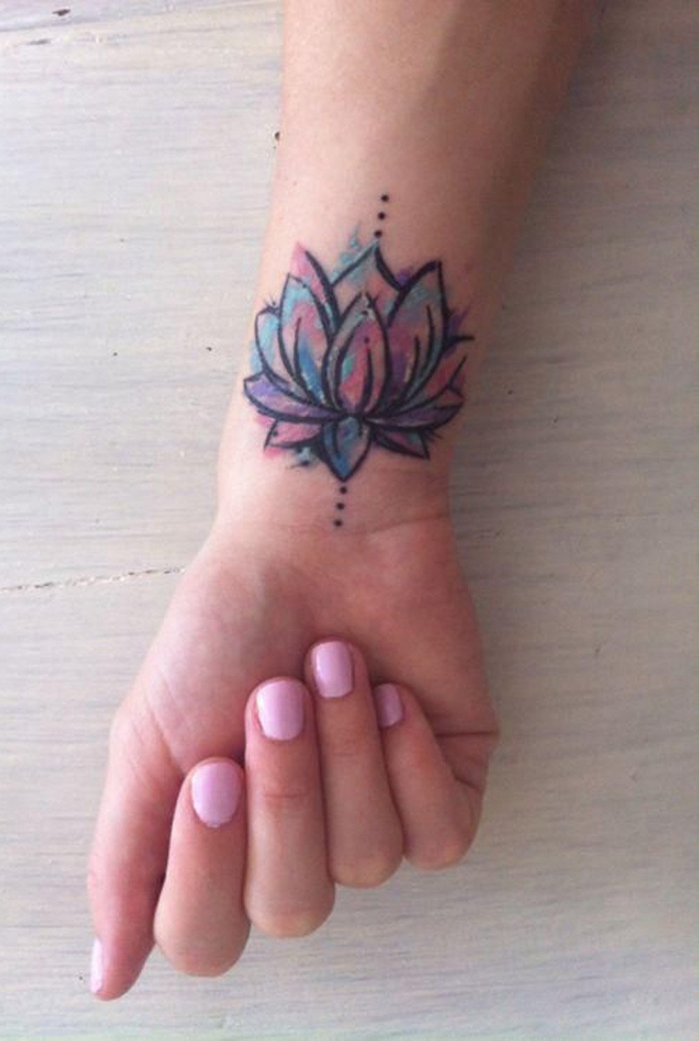 Watercolor Lotus Tattoo