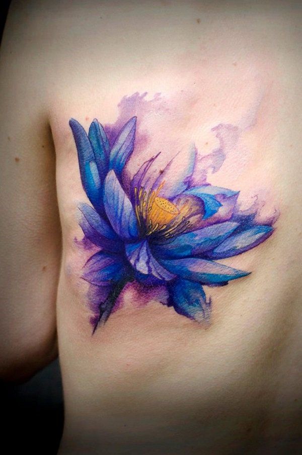 600x905 70 Elegant Lotus Tattoo Designs Ink Watercolor - Watercolor Lotus Tattoo
