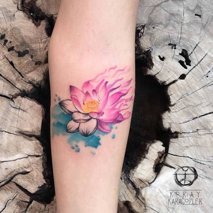 700x700 Watercolor Tattoo - Watercolor Lotus Tattoo