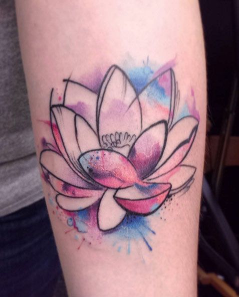 477x591 Incredible Lotus Flower Tattoo Designs Ink. - Watercolor Lotus Tattoo