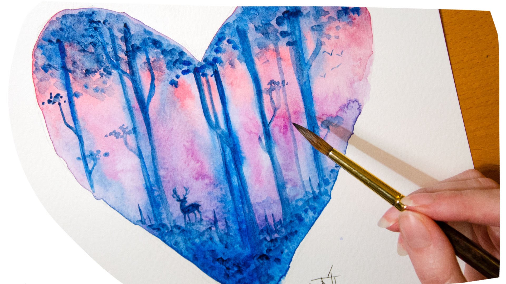 1920x1080 Watercolor Painting - Watercolor Love