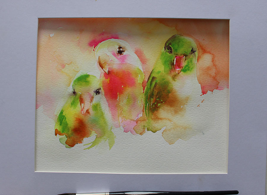 900x659 Painting Pictures Of Love Birds In Watercolor Olga Peregood - Watercolor Love Birds