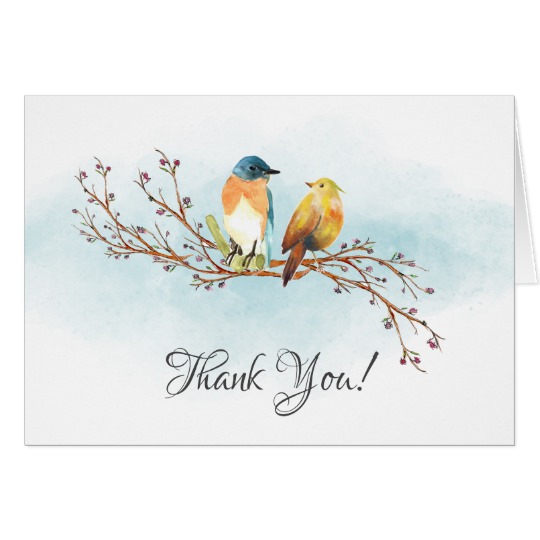 540x540 Watercolor Love Birds Bridal Shower Thank You Zazzle.co.uk - Watercolor Love Birds