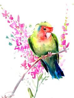 236x314 Watercolor Love Birds - Watercolor Love Birds