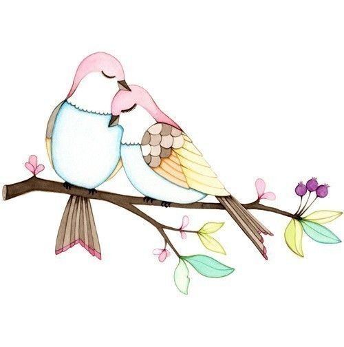 500x504 Etsy Love Joojoo Bird Embroidery Amp Quilting - Watercolor Love Birds