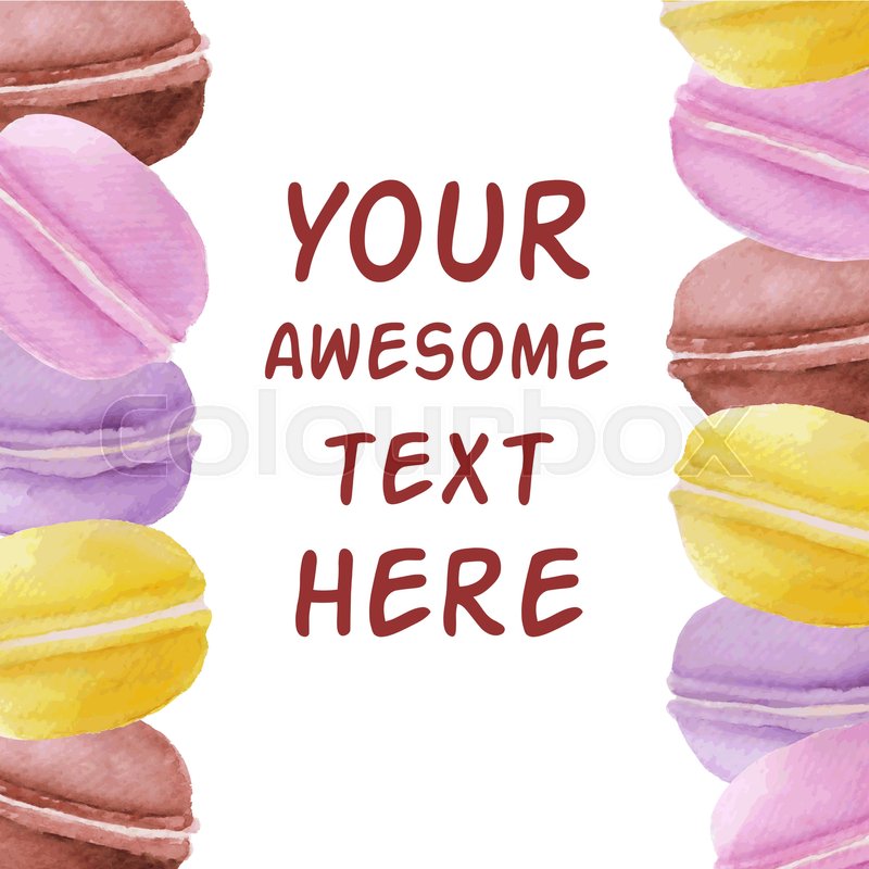 800x800 Vector Watercolor Macaron Frame. Great For Invitation Cards And - Watercolor Macaron