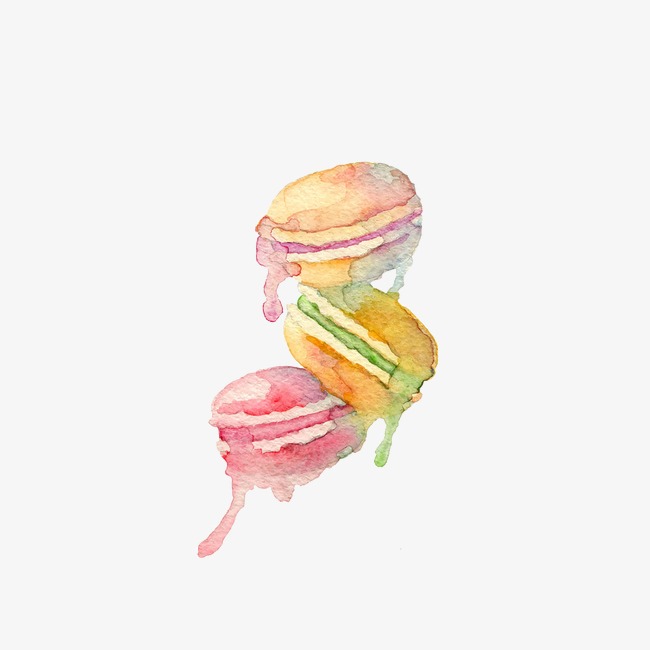 650x650 Watercolor Macaron, Watercolor Clipart, Food, Cake Png Image And - Watercolor Macaron