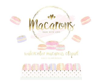 340x270 Watercolor Macarons Etsy - Watercolor Macaron