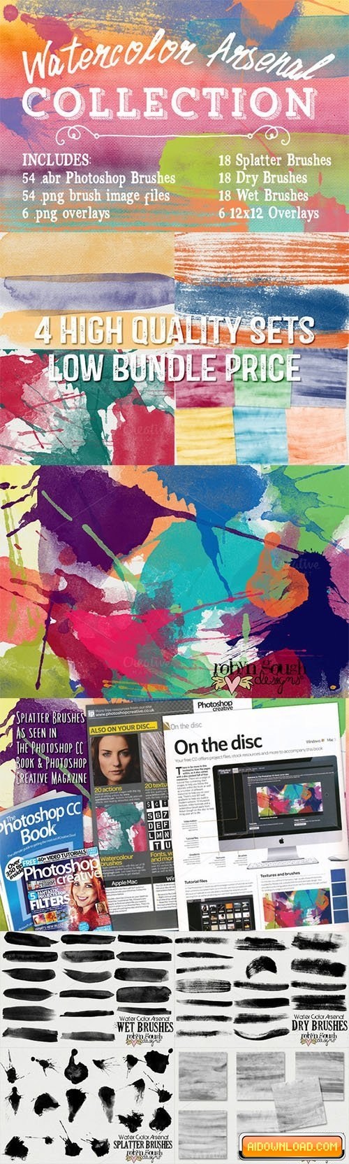 500x1664 Watercolor Arsenal Collection Bundle Free Download Free Graphic - Watercolor Magazine Free Download