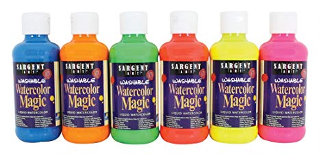 466x225 Sargent Art 22 7099 6 Count 8 Ounce Fluorescent Watercolor Magic - Watercolor Magic