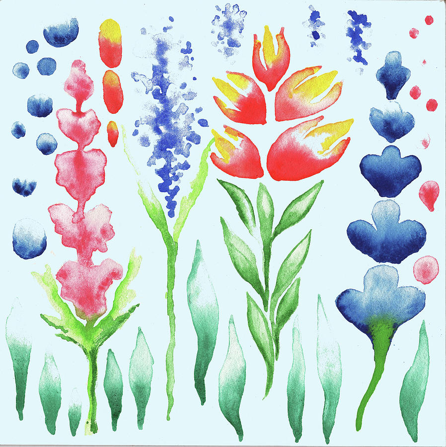898x900 Watercolor Magic Flowers Magic Garden For Baby Room Painting By - Watercolor Magic