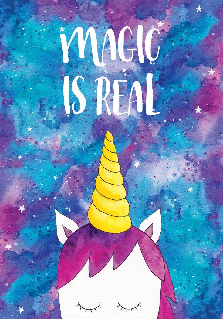 735x1051 Magic Is Real. Unicorn + Watercolor= Magic Illustrations - Watercolor Magic