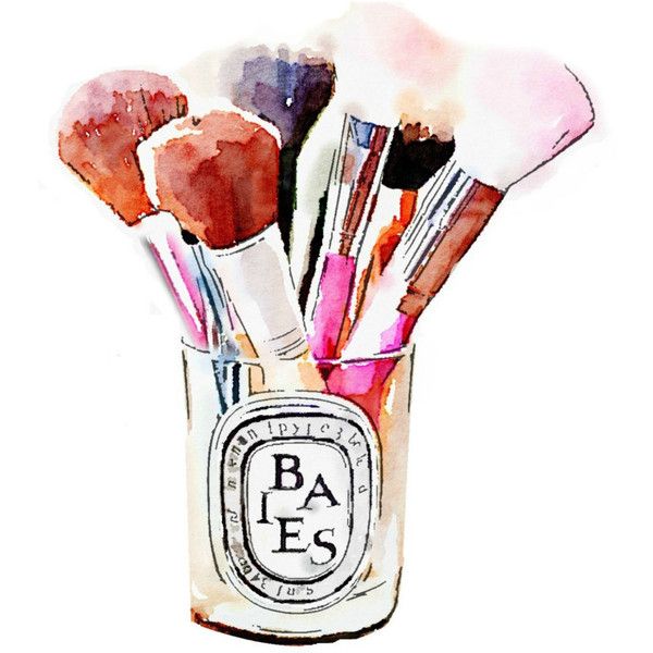 600x600 Diptyque Candle Makeup Brush Holder Print From Watercolor Painting - Watercolor Makeup