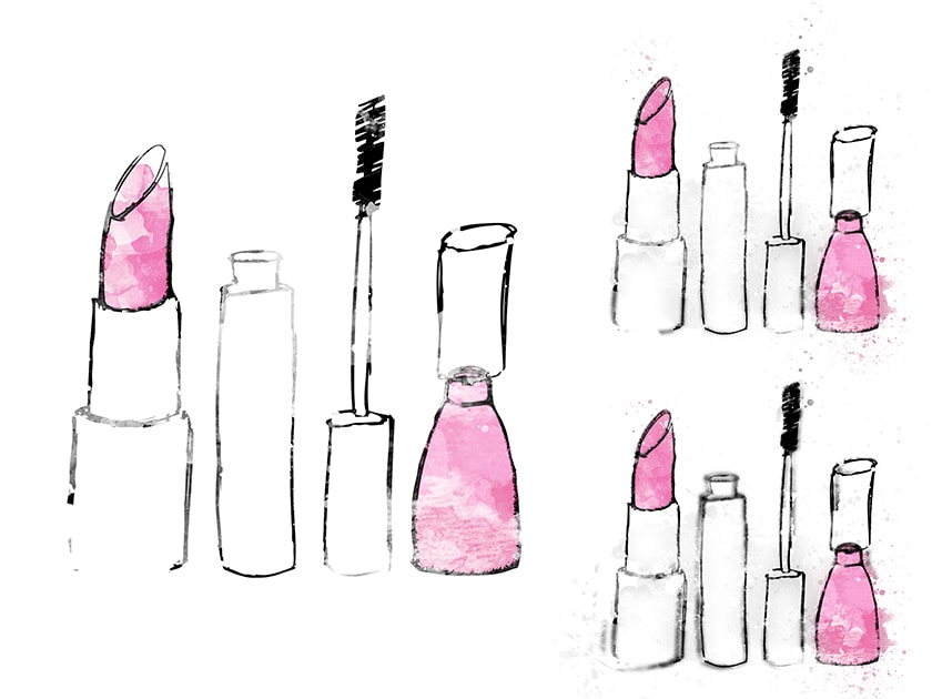 840x630 Free Watercolor Makeup Set - Watercolor Makeup