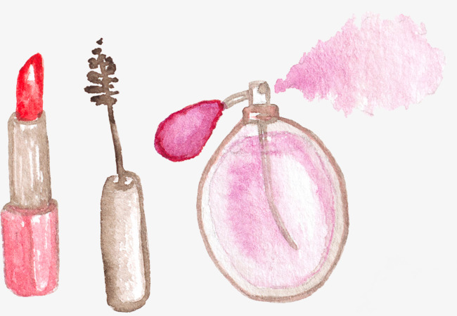 650x450 Hand Painted Watercolor Makeup, Watercolor Clipart, Makeup Clipart - Watercolor Makeup