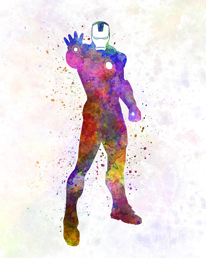 720x900 Iron Man 01 In Watercolor Painting By Pablo Romero - Watercolor Man