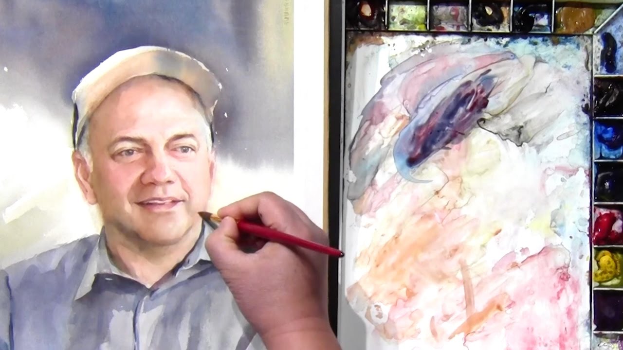 1280x720 Watercolor Portrait Painting Of A Man - Watercolor Man