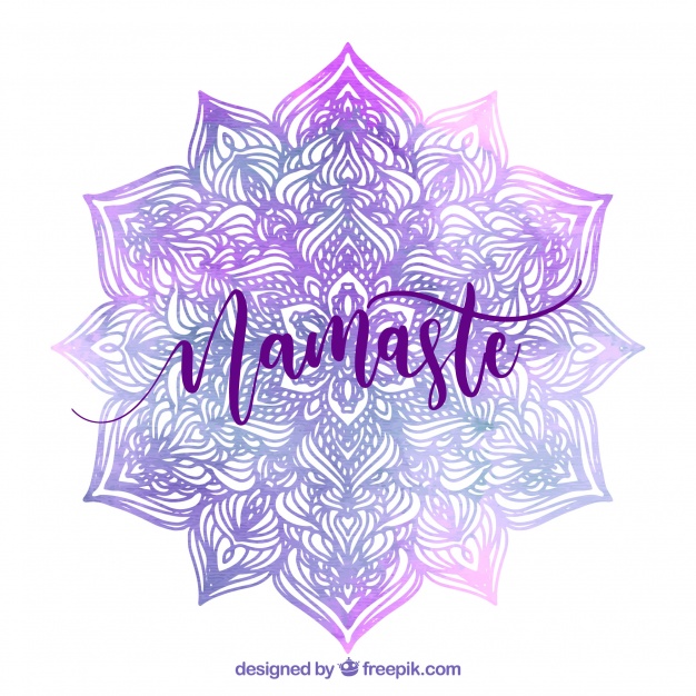 626x626 Namaste Background With Purple Watercolor Mandala Stock Images - Watercolor Mandala