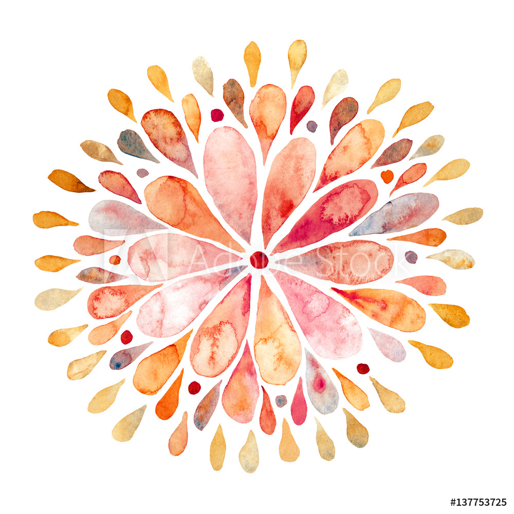 1000x1000 Photo Amp Art Print Watercolor Mandala Illustration Europosters - Watercolor Mandala