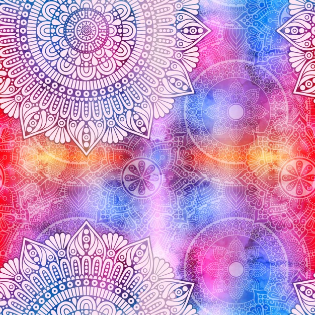 626x626 Colorful Watercolor Mandala Background Vector Free Download - Watercolor Mandala