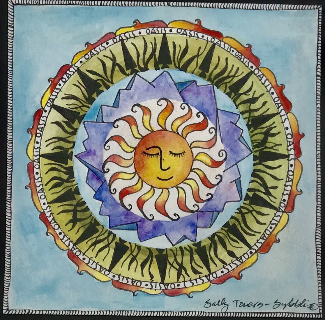 1116x1101 Watercolor Mandala, Lacombe Art Guild, Lacombe, Alberta Sally - Watercolor Mandala Art