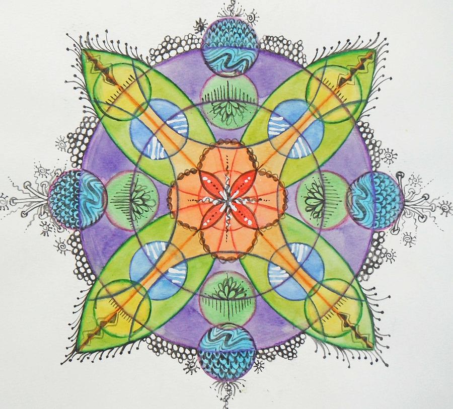 900x813 Watercolor Mandala 1 Painting By Andrea Thompson - Watercolor Mandala Art