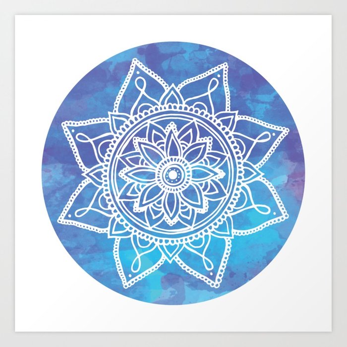 700x700 Watercolor Mandala Art Print By Silviamar29 Society6 - Watercolor Mandala Art