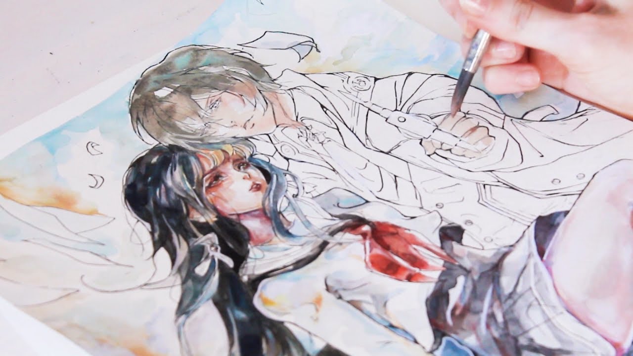 1280x720 Manga Watercolor Speed Painting - Watercolor Manga