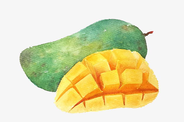 624x413 Watercolor Mango Png, Vectors, Psd, And Clipart For Free Download - Watercolor Mango
