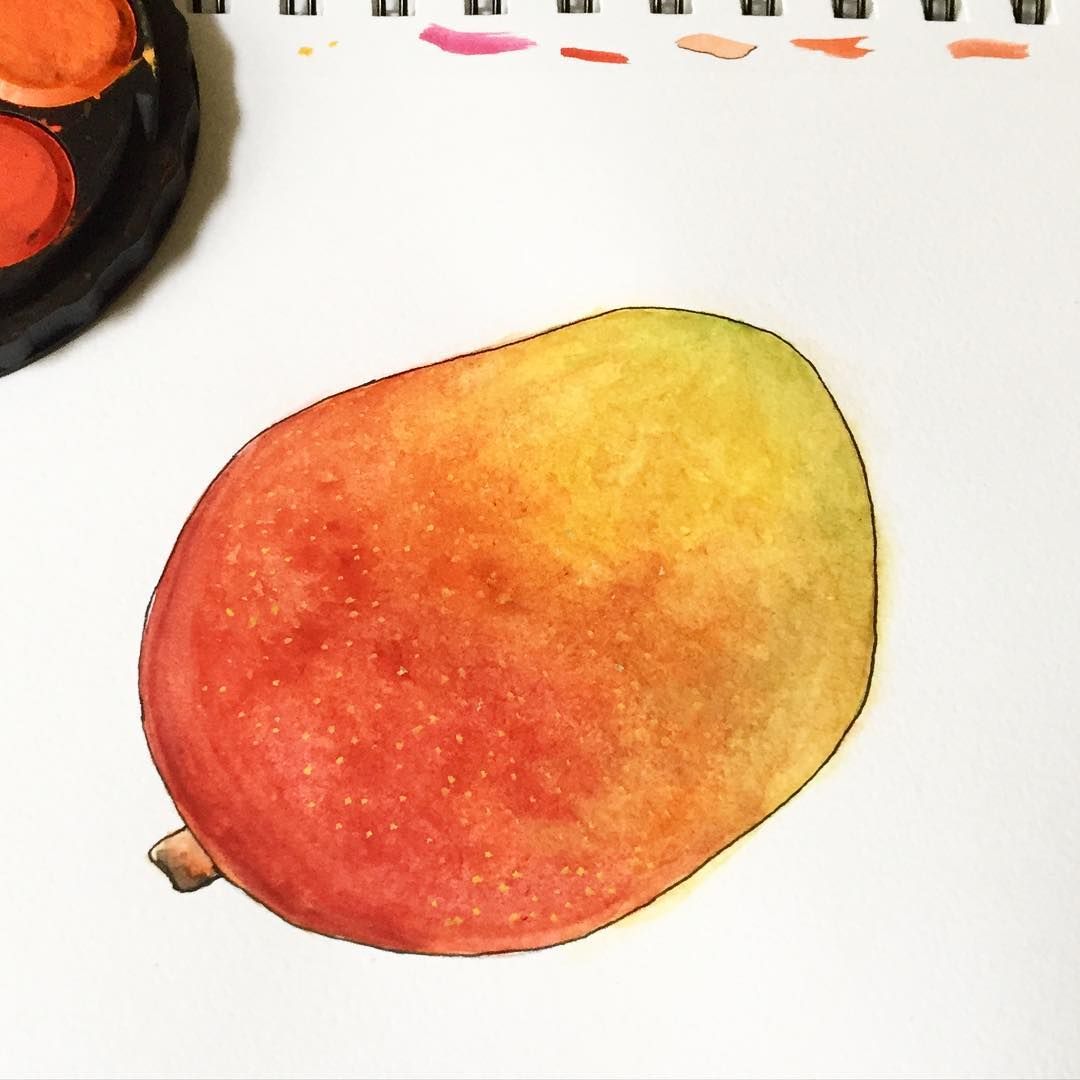 1080x1080 Best Part About Painting A Mango Is Then Eating That Mango. - Watercolor Mango