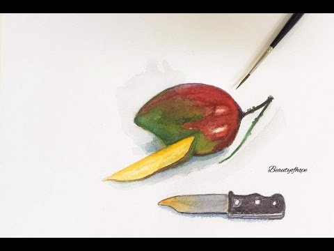 480x360 Painting Mango In Watercolors (Stilllife Watercolor Painting - Watercolor Mango