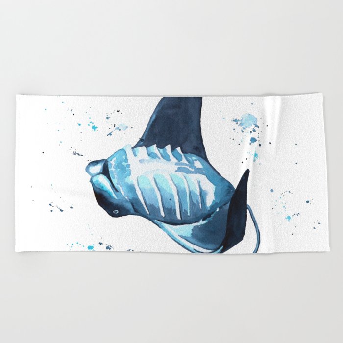 700x700 Manta Ray Beach Towel By Andreaengland Society6 - Watercolor Manta Ray