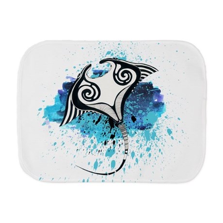 460x460 Manta Ray Burp Cloths - Watercolor Manta Ray