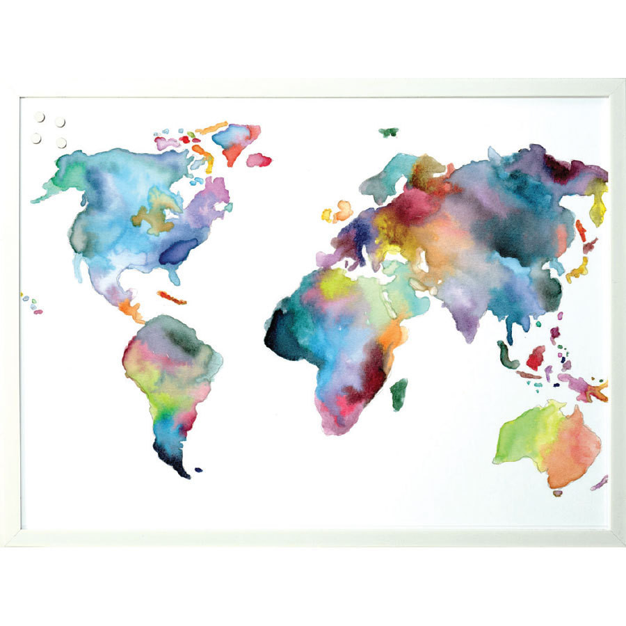 900x900 Petal Lane Watercolor Map Magnet Board - Watercolor Map