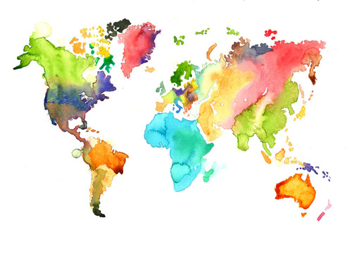 500x364 Watercolor Map - Watercolor Map