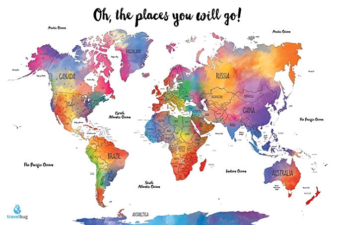 679x453 Watercolor World Scratch Off Map Uk Countries, Us States - Watercolor Map