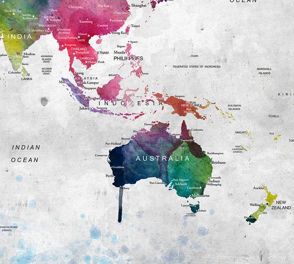 600x538 World Map Poster, Large World Map, World Map Wall Art, Watercolor - Watercolor Map