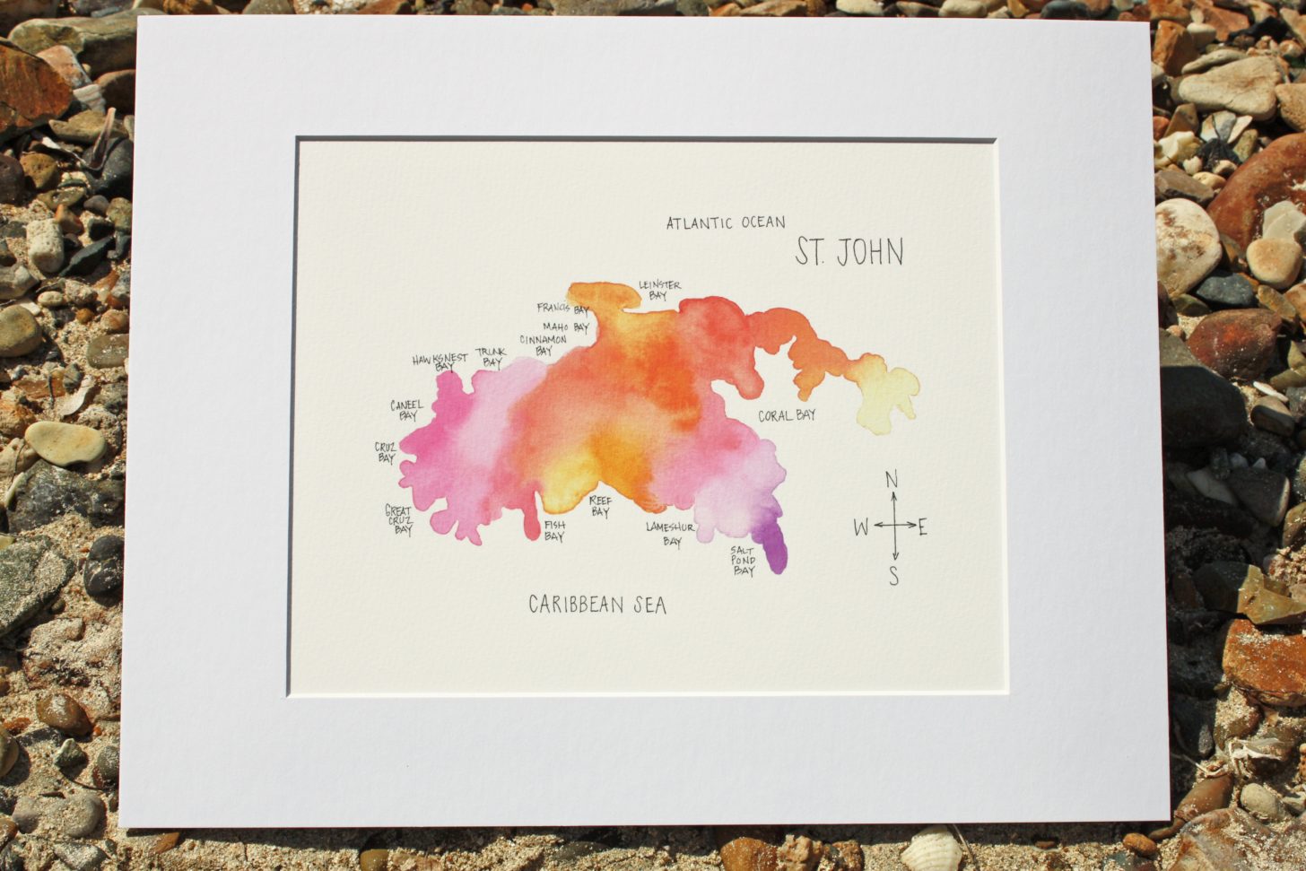 1456x971 St. Thomas St. John St. Croix Us Virgin Islands Prints - Watercolor Map Generator