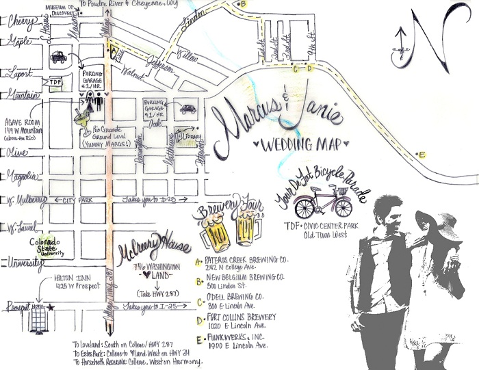 700x541 Wedding Invitation Maps Creator - Watercolor Map Generator