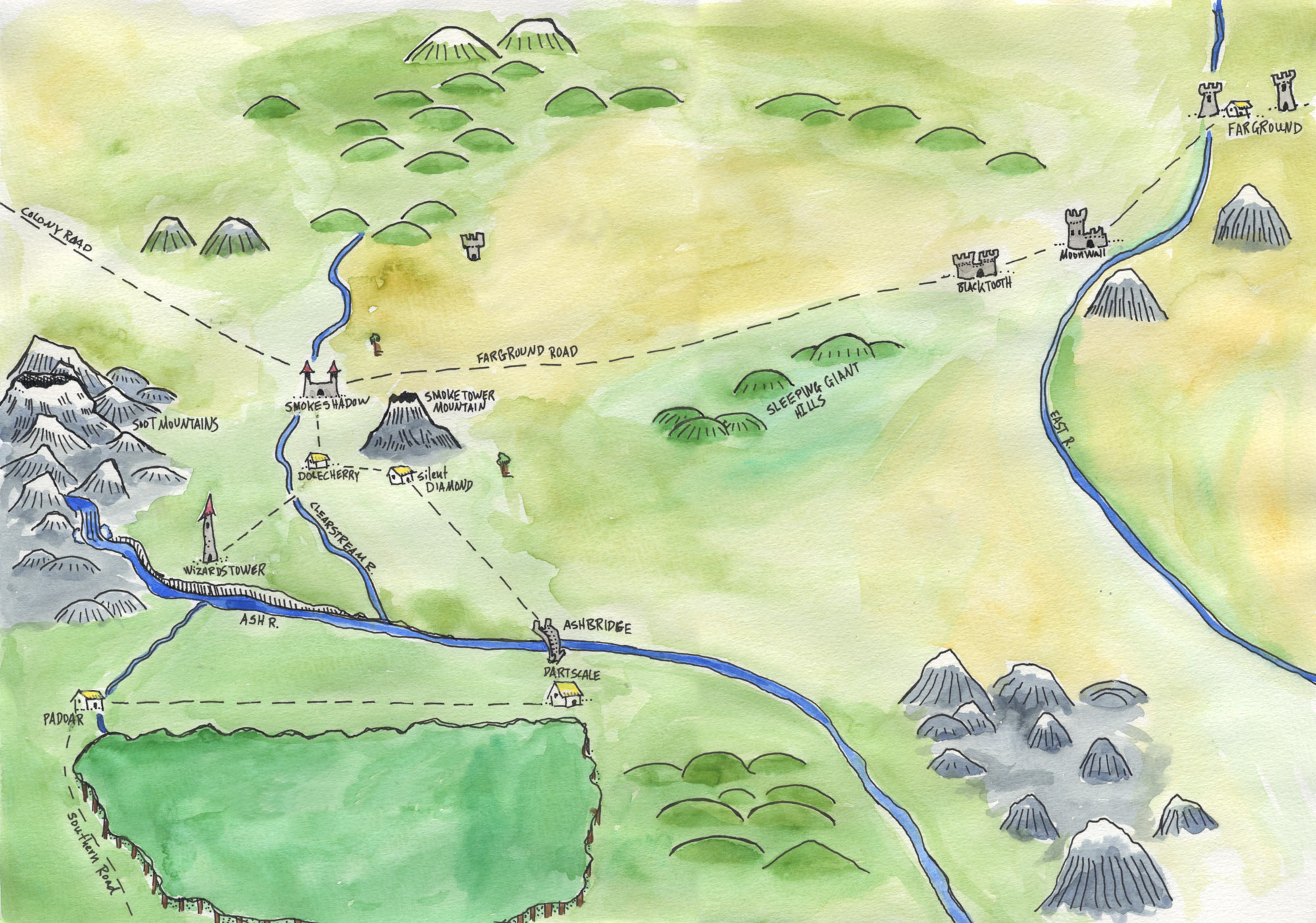 2000x1403 Cartography The Mule Abides - Watercolor Map Generator