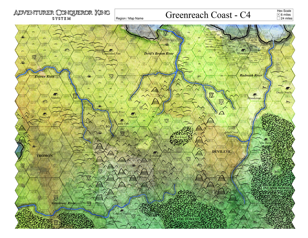 1000x773 Hexomancy Making The Perfect Maps For Adventurer Conqueror King - Watercolor Map Generator