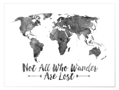 500x378 Mod Pop Deco Watercolor World Map Poster Posterlounge - Watercolor Map Poster