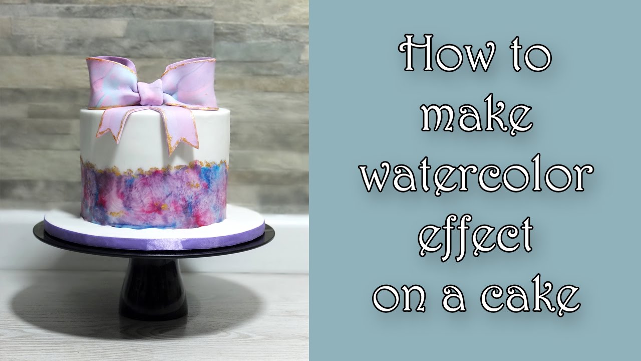 1280x720 How To Make Watercolor Effect On A Cake Jak Efekt - Watercolor Marble Effect